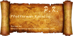 Pfefferman Katalin névjegykártya